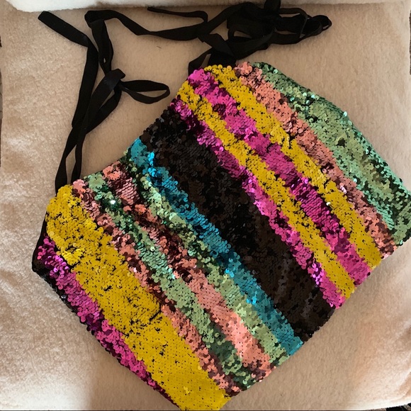 Zara Multicolored Sequin Top NWT - Picture 3 of 5